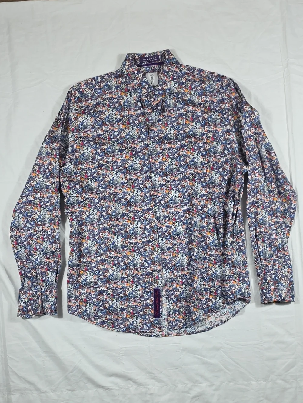 Robert Graham Navy Multicolor Micro Floral Button-Down Shirt